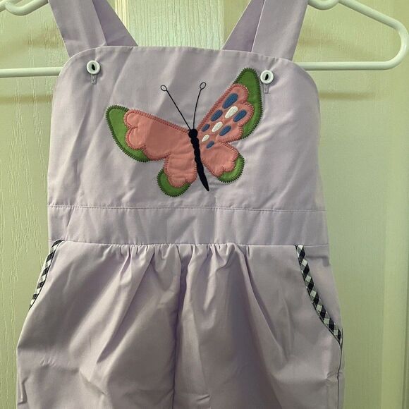 The Beaufort Bonnet Company TBBC Ruthie Romper Butterfly Appliqué Size 5 NWT - Picture 7 of 13